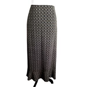 Vtg 90s/Y2K Emma James reversible maxi. sz12 Black Paisley skirtGeo print flared